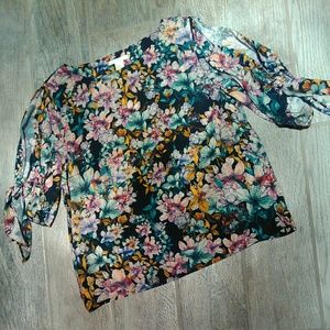 Floral Cold Shoulder Blouse
